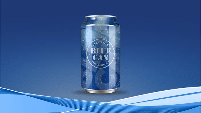 Blue Can Water Picture 1