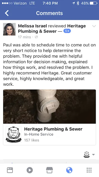 Heritage Plumbing & Sewer LLC Picture 5
