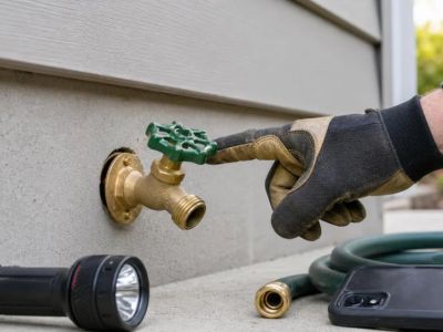 Outdoor Faucet Moves in the Wall: Stop and Support the Line