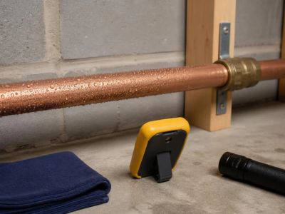 Cold Water Pipe Condensation or Leak? Record the Moisture Pattern First