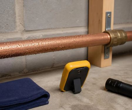 Cold Water Pipe Condensation or Leak? Record the Moisture Pattern First