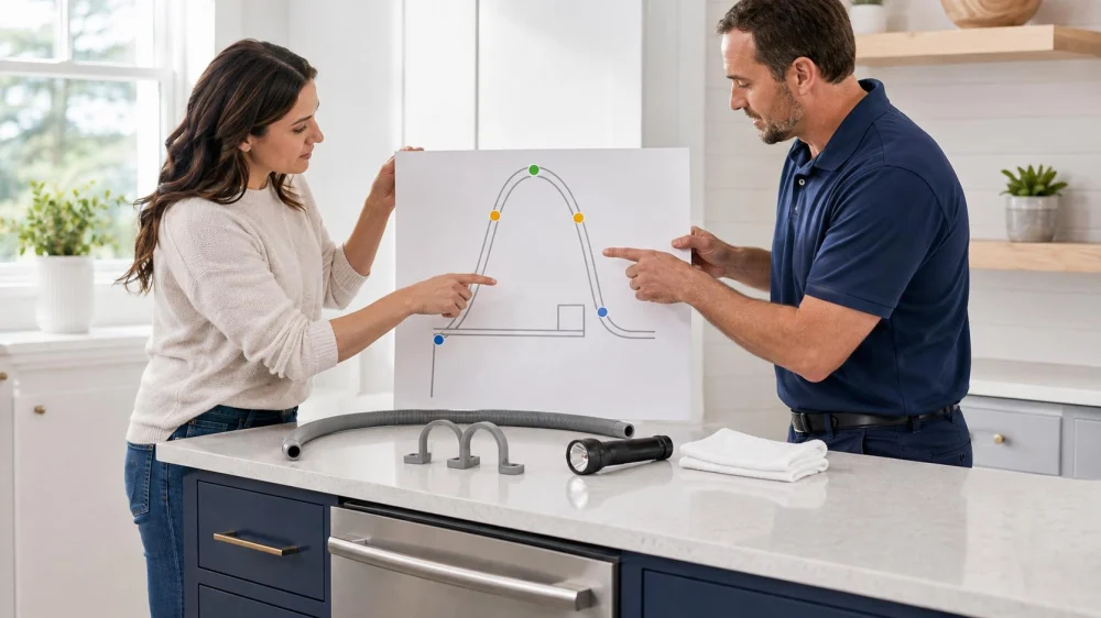 Dishwasher Drain Hose: Check Route, Support, and Leaks