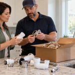 Plumbing Supply Receipt: Part Numbers, Quantity, and Returns